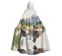 WMASTNjgdA 3D rendering of ducks in the lake Unique Darkness Poncho Shawl - Customizable Wearable Blanket for Women, Perfect Halloween Costume Accessory, Knight, Akatsuki, and More