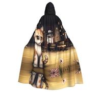 WMASTNjgdA A cute steampunk tabby cat Unique Darkness Poncho Shawl - Customizable Wearable Blanket for Women, Perfect Halloween Costume Accessory, Knight, Akatsuki, and More