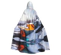 WMASTNjgdA Alpine Red Lake Unique Darkness Poncho Shawl - Customizable Wearable Blanket for Women, Perfect Halloween Costume Accessory, Knight, Akatsuki, and More