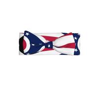 WMASTNjgdA Cute Baby Bowknot Headbands - Unique Custom Designs for Infants Girls, Soft Polyester Bows, Perfect for 0-6 Months Baby, Ohio State Flag