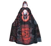 WMASTNjgdA Devil Warrior Mask Unique Darkness Poncho Shawl - Customizable Wearable Blanket for Women, Perfect Halloween Costume Accessory, Knight, Akatsuki, and More