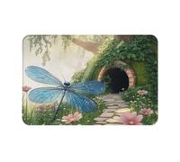 WMASTNjgdA Dragonflies in Candy Land Pattern Unique Customized Doormat - Front Door Mat for Indoor & Outdoor Use - Personalized Welcome Mat with Durable Polyester Material and Non-Slip Bottom