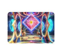 WMASTNjgdA Dreamy and Psychedelic Anime Pattern Unique Customized Doormat - Front Door Mat for Indoor & Outdoor Use - Personalized Welcome Mat with Durable Polyester Material and Non-Slip Bottom