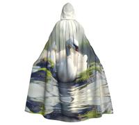 WMASTNjgdA Elegant Swan Unique Darkness Poncho Shawl - Customizable Wearable Blanket for Women, Perfect Halloween Costume Accessory, Knight, Akatsuki, and More