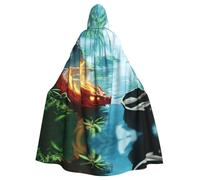 WMASTNjgdA Fire red Chinese Loong Unique Darkness Poncho Shawl - Customizable Wearable Blanket for Women, Perfect Halloween Costume Accessory, Knight, Akatsuki, and More