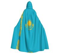 WMASTNjgdA Flag of Kazakhstan Unique Darkness Poncho Shawl - Customizable Wearable Blanket for Women, Perfect Halloween Costume Accessory, Knight, Akatsuki, and More