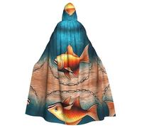 WMASTNjgdA Goldfish in the water Unique Darkness Poncho Shawl - Customizable Wearable Blanket for Women, Perfect Halloween Costume Accessory, Knight, Akatsuki, and More