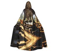 WMASTNjgdA Mystery Train Unique Darkness Poncho Shawl - Customizable Wearable Blanket for Women, Perfect Halloween Costume Accessory, Knight, Akatsuki, and More