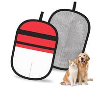 WMASTNjgdA Reusable Indonesian Flag Pet Hair Removal Glove | Stylish Full-Print Electrostatic Mitt for Dog & Cat Hair | Gentle Grooming & Furniture Cleaning Tool for Couch, Car, Bedding