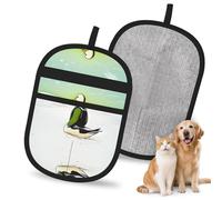 WMASTNjgdA Reusable Jacob Duck on the Beach Pet Hair Removal Glove | Stylish Full-Print Electrostatic Mitt for Dog & Cat Hair | Gentle Grooming & Furniture Cleaning Tool for Couch, Car, Bedding