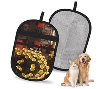 WMASTNjgdA Reusable Marigold Pet Hair Removal Glove | Stylish Full-Print Electrostatic Mitt for Dog & Cat Hair | Gentle Grooming & Furniture Cleaning Tool for Couch, Car, Bedding