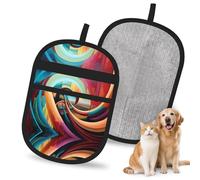 WMASTNjgdA Reusable Rainbow Trail Pet Hair Removal Glove | Stylish Full-Print Electrostatic Mitt for Dog & Cat Hair | Gentle Grooming & Furniture Cleaning Tool for Couch, Car, Bedding