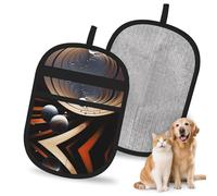 WMASTNjgdA Reusable Space Orbit Ring Pet Hair Removal Glove | Stylish Full-Print Electrostatic Mitt for Dog & Cat Hair | Gentle Grooming & Furniture Cleaning Tool for Couch, Car, Bedding