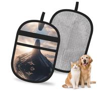 WMASTNjgdA Reusable Tall Obsidian Buildings Pet Hair Removal Glove | Stylish Full-Print Electrostatic Mitt for Dog & Cat Hair | Gentle Grooming & Furniture Cleaning Tool for Couch, Car, Bedding