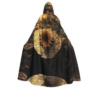 WMASTNjgdA Sundial Sunflower Unique Darkness Poncho Shawl - Customizable Wearable Blanket for Women, Perfect Halloween Costume Accessory, Knight, Akatsuki, and More