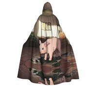 WMASTNjgdA The cute little pig in the apartment Unique Darkness Poncho Shawl - Customizable Wearable Blanket for Women, Perfect Halloween Costume Accessory, Knight, Akatsuki, and More