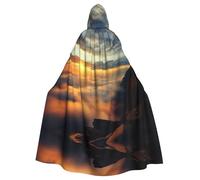 WMASTNjgdA The sun rising between two mountains Unique Darkness Poncho Shawl - Customizable Wearable Blanket for Women, Perfect Halloween Costume Accessory, Knight, Akatsuki, and More