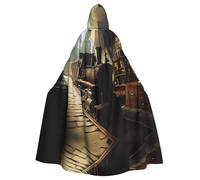 WMASTNjgdA The train is running in a medieval tavern Unique Darkness Poncho Shawl - Customizable Wearable Blanket for Women, Perfect Halloween Costume Accessory, Knight, Akatsuki, and More