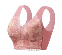 Wmbra Bra UK for Older Women Posture Correcting Bra Summer Wireless Push Up Crossover Bras Ladies Full Back Cover Plus Size Bras Breathable Comfort Non Wired Sports Bras Maternity Bras,Red,5XL