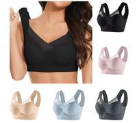 Wmbra Posture Correcting Bra Uk Plus Size Wirefree High Support Bra for Women Back Smoothing Bra Ladies Bras Wireless Push-Up Comfort Crossover Undearwear Breathable Posture Corrector Bra