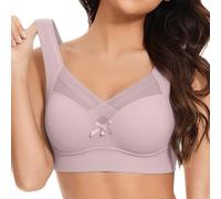 Wmbra Posture Correction Bra for Older Women Comfy Seamless Push-up Wireless Sports Bras Breathable Non Wired Full Coverage Bras Ergonomic Crossover Lace Bra Plus Size Back Support Sleep Everyday Wear