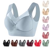 Wmbra Posture Correction Bra for Older Women Comfy Seamless Push-up Wireless Sports Bras Breathable Non Wired Full Coverage Bras Ergonomic Crossover Lace Bra Plus Size Back Support Sleep Everyday Wear