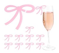 Wmbzxh 0 PCS Black Bows Wine Glass Charms, Acrylic Bow Wine Charms for Stem Glasses, Plastic, No Gemstone