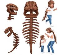 Wmbzxh Dinosaur Skeleton Costume for Kids, Cozy Plush 3D Dino Toy Skull and Spine Dinosaur Outfit for Halloween Cosplay Props