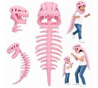 Wmbzxh Dinosaur Skeleton Costume for Kids, Cozy Plush 3D Dino Toy Skull and Spine Dinosaur Outfit for Halloween Cosplay Props