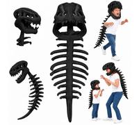 Wmbzxh Dinosaur Skeleton Costume for Kids, Cozy Plush 3D Dino Toy Skull & Spine, Dinosaur Outfit for Halloween Cosplay Props