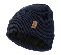 Wmcaps Beanie for Men, Stretchy Soft Cuffed Wooly Beanie with Thick Warm Lining, Unisex Classic Winter Hat, Gifts for Women/Men/Her/Him/Dad (Navy Blue)