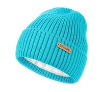 Wmcaps Fleece Lined Kids Beanie Winter Hat Ages 6-12, Soft and Warm Cuffed Hat Wooly Hat Birthday Party Xmas Gifts for 6-12 Year Olds Boys Girls, Azure Large