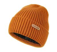 Wmcaps Fleece Lined Kids Beanie Winter Hat Ages 6-12, Soft and Warm Cuffed Hat Wooly Hat Birthday Party Xmas Gifts for 6-12 Year Olds Boys Girls, Dark Ginger Medium