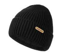 Wmcaps Fleece Lined Kids Beanie Winter Hat Ages 6-12, Soft and Warm Cuffed Hat Wooly Hat Birthday Party Xmas Gifts for 6-12 Year Olds Boys Girls, Black Large