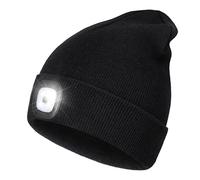 Wmcaps Rechargeable LED Lighted Beanie, Perfect Dad Gifts in Christmas | Hands Free Head Torch Beanie, Stocking Fillers Cap with Light for Dog Walking, DIY Work and Outdoor Activities