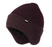 Wmcaps Winter Beanie for Men with Earflaps，Unisex Thick Warm Knit Hat with Ear Flaps，Fleece Lined Woolly Hats for Outdoor Activity-Wine Red