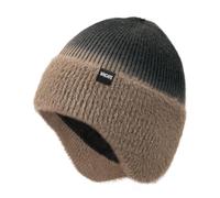 Wmcaps Winter Beanie for Men with Earflaps，Unisex Thick Warm Knit Hat with Ear Flaps，Fleece Lined Woolly Hats for Outdoor Activity-Tie Dye Khaki