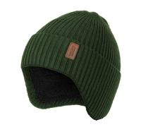 Wmcaps Winter Beanie with Earflap for Men Women, Thick Fleece Lined Soft Thermal Warm Unisex Knit Hat Woolly Hats for Outdoor Activity Gifts for Men Husband Dad Him, Army Green