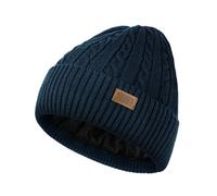 Wmcaps Winter Hats for Women Men, Fleece Lined Knit Beanie Thermal Cable-Knit Twist Ribbed Hat, Soft and Comfortable Stretchy Snow Beanie for Cold Weather Christmas Birthdays Gift, Navy Blue