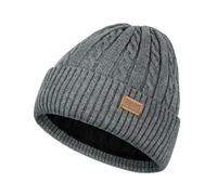 Wmcaps Winter Hats for Women Men, Fleece Lined Knit Beanie Thermal Cable-Knit Twist Ribbed Hat, Soft and Comfortable Stretchy Snow Beanie for Cold Weather Christmas Birthdays Gift, Grey