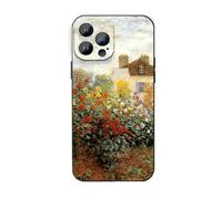 WMCFNG Compatible with iPhone 13 Pro Case,Impressionism Claude Monet Art The Artist's Garden Print Red Flowers Garden Decorative Phone Case, Shockproof Protective Phone Cover for Women Girls
