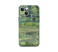 WMCFNG Compatible with iPhone 15 Case,Claude Monet Japanese Bridge Water Lilies Green Landscape Nature Art Aesthetic Florals Phone Case,Slim Thin Shockproof Protective Bumper Cover for iPhone 15