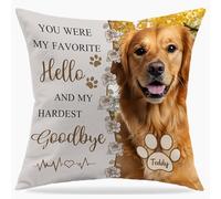 WMDIY Personalised Dog Memorial Gifts for Loss of a Dog, Customize Pillow Case with Insert, Custom Short-Plush Pillow Double Sided Printing, Remembrance Bereavement Sympathy Gifts for Pet Cat