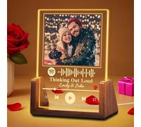 WMDIY Personalised Spotify Plaque, Customised Acrylic Music Plaque Night Light, Custom LED Picture Frame, Personalised Valentines Christmas Birthday Photo Gifts for Her Him Women Man Couples