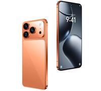 WMDMJT I17 Pro Max Unlocked Phone, Android 15 16GB, 7.3-inch High-definition AMOLED Screen Smartphone, 8000mAh Battery, Facial Recognition/5G/Photo/GPS Phone,Orange-1TB