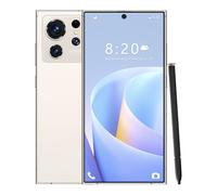 WMDMJT Ultra Thin S25 Ultra Smartphone with Built-in Pen, 5G Global Version Office Phone, 7.3Inch Incell HD Punch Screen, 8000Mah Long Battery Life Cellphones for Girls Boys Kids Seniors,White-1TB