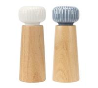 WMDSYGD Spice Grinder 2PC Wood Salt Pepper Mill Pepper Grinder Salt Shaker with Ceramic Top Adjustable Ceramic Rotor Tableware Gifts (Color : 1WHnBLU)