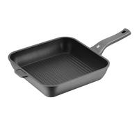 WMF 576504291 grill pan coated 28 x 28 cm PermaDur Premium Made in Germany plastic handle with flame retardants cast aluminium PermaDur suitable for induction hand wash Black