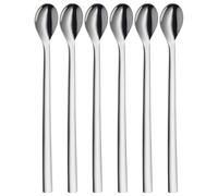 WMF 6-Piece 18/10 Stainless Steel 22 cm Nuova Long Drink Spoon Set, Silver