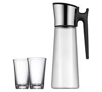 WMF 618049999 Carafe with Handle Set of 2, Glass, Silver, 10 cm